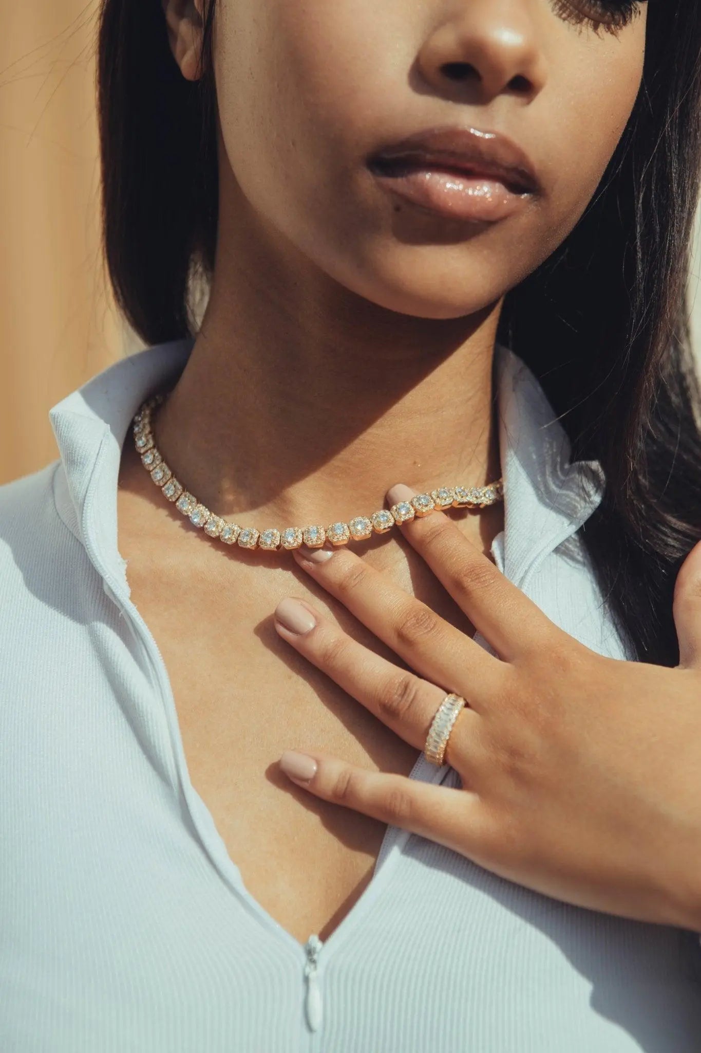 7mm Clustered Tennis Chain - Gold - Cartice™LuxuryJewelryGoldSilverWatchBraceletNecklaceChainIced-outCubanMoissaniteTarnish-freeStainlessDurablePremiumShinePlatedStatementDiamondAffordable