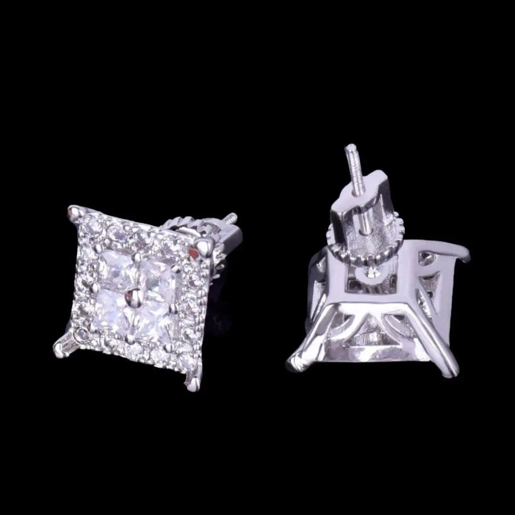 12MM Square Back Iced Out Stud Earrings - Cartice™LuxuryJewelryGoldSilverWatchBraceletNecklaceChainIced-outCubanMoissaniteTarnish-freeStainlessDurablePremiumShinePlatedStatementDiamondAffordable