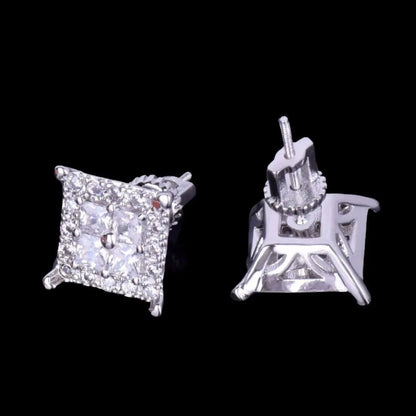 12MM Square Back Iced Out Stud Earrings - Cartice™LuxuryJewelryGoldSilverWatchBraceletNecklaceChainIced-outCubanMoissaniteTarnish-freeStainlessDurablePremiumShinePlatedStatementDiamondAffordable