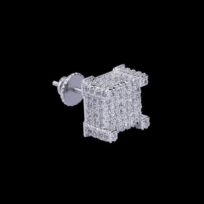 10MM Cursive Tennis Screw Iced Out Stud Earrings - Cartice™LuxuryJewelryGoldSilverWatchBraceletNecklaceChainIced-outCubanMoissaniteTarnish-freeStainlessDurablePremiumShinePlatedStatementDiamondAffordable