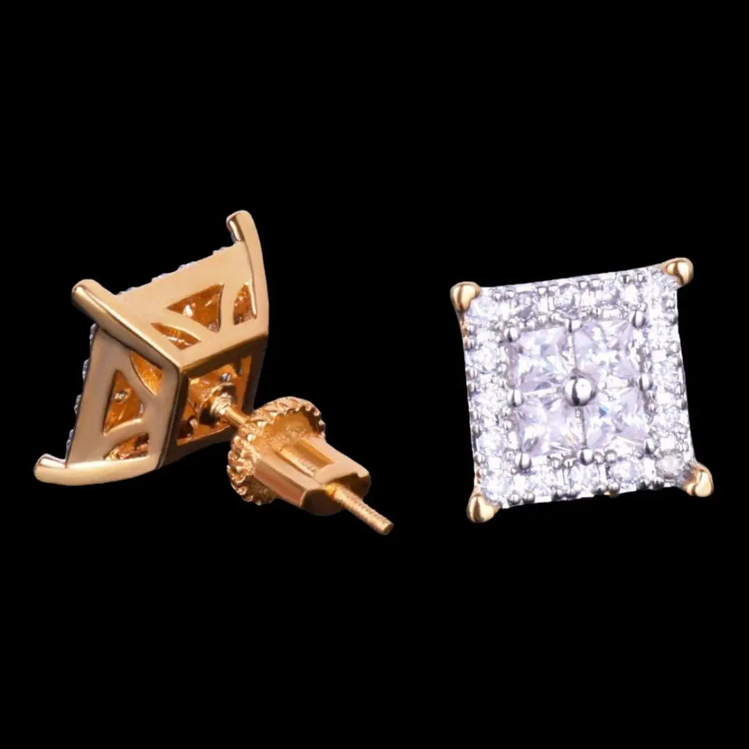 12MM Square Back Iced Out Stud Earrings - Cartice™LuxuryJewelryGoldSilverWatchBraceletNecklaceChainIced-outCubanMoissaniteTarnish-freeStainlessDurablePremiumShinePlatedStatementDiamondAffordable