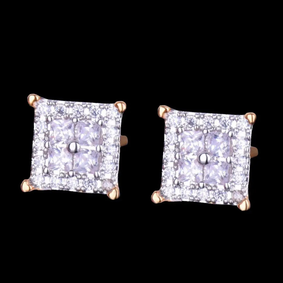 12MM Square Back Iced Out Stud Earrings - Cartice™LuxuryJewelryGoldSilverWatchBraceletNecklaceChainIced-outCubanMoissaniteTarnish-freeStainlessDurablePremiumShinePlatedStatementDiamondAffordable