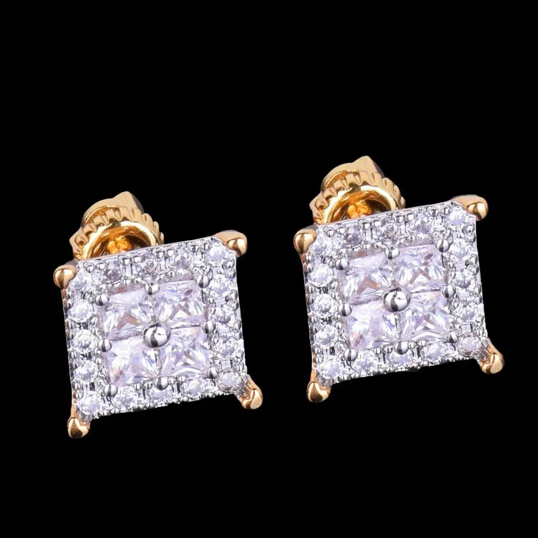 12MM Square Back Iced Out Stud Earrings - Cartice™LuxuryJewelryGoldSilverWatchBraceletNecklaceChainIced-outCubanMoissaniteTarnish-freeStainlessDurablePremiumShinePlatedStatementDiamondAffordable