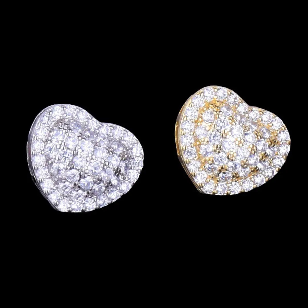 14MM Tennis Heart Iced Out Stud Earrings - Cartice™LuxuryJewelryGoldSilverWatchBraceletNecklaceChainIced-outCubanMoissaniteTarnish-freeStainlessDurablePremiumShinePlatedStatementDiamondAffordable