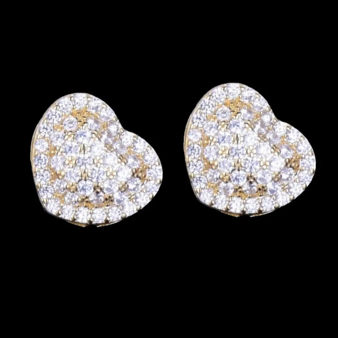 14MM Tennis Heart Iced Out Stud Earrings - Cartice™LuxuryJewelryGoldSilverWatchBraceletNecklaceChainIced-outCubanMoissaniteTarnish-freeStainlessDurablePremiumShinePlatedStatementDiamondAffordable