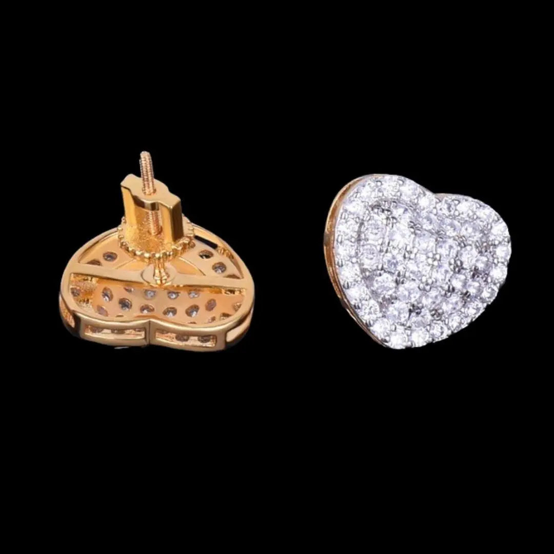 14MM Tennis Heart Iced Out Stud Earrings - Cartice™LuxuryJewelryGoldSilverWatchBraceletNecklaceChainIced-outCubanMoissaniteTarnish-freeStainlessDurablePremiumShinePlatedStatementDiamondAffordable