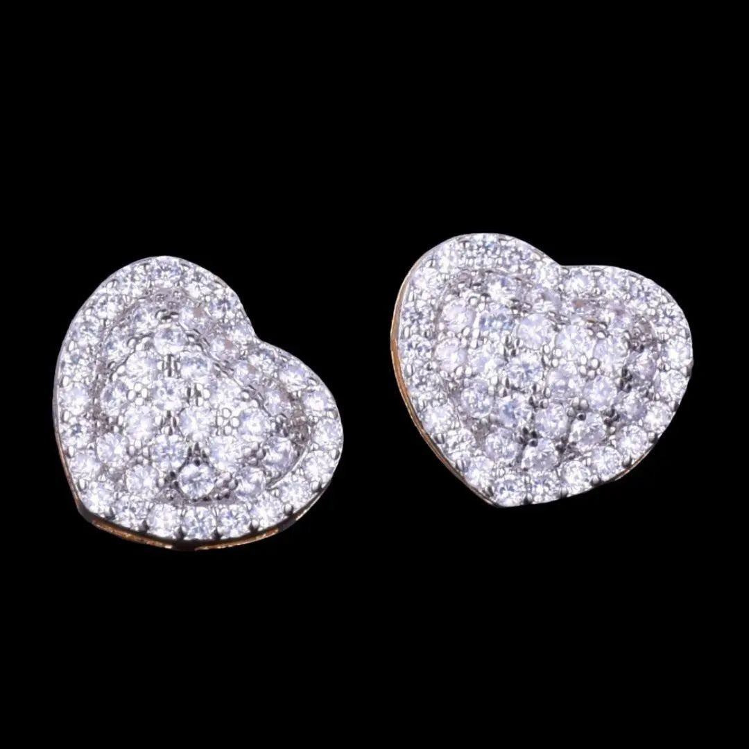 14MM Tennis Heart Iced Out Stud Earrings - Cartice™LuxuryJewelryGoldSilverWatchBraceletNecklaceChainIced-outCubanMoissaniteTarnish-freeStainlessDurablePremiumShinePlatedStatementDiamondAffordable