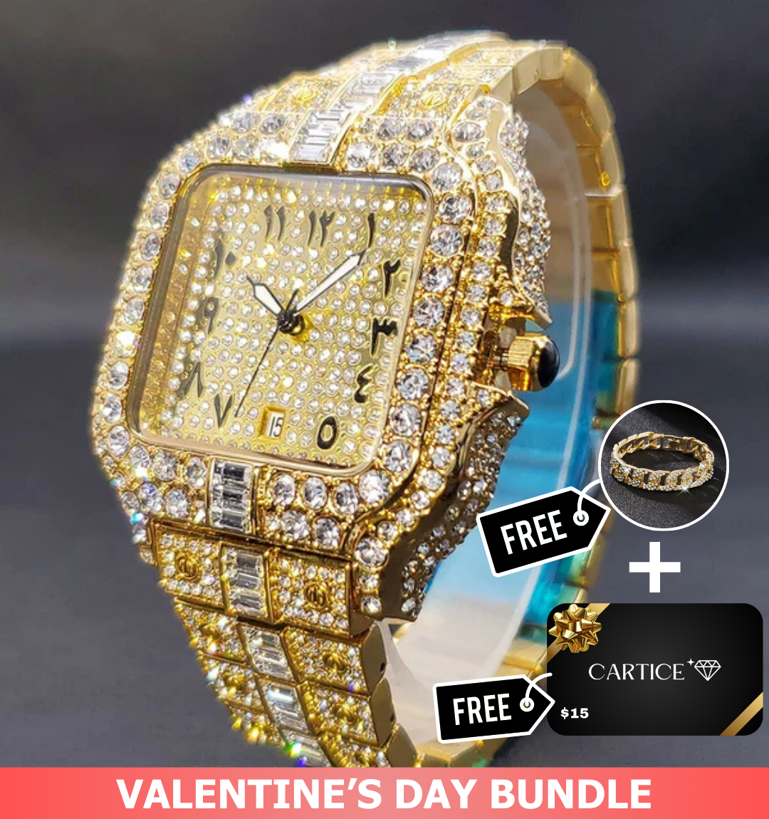 Arabic Iced Out Watch
