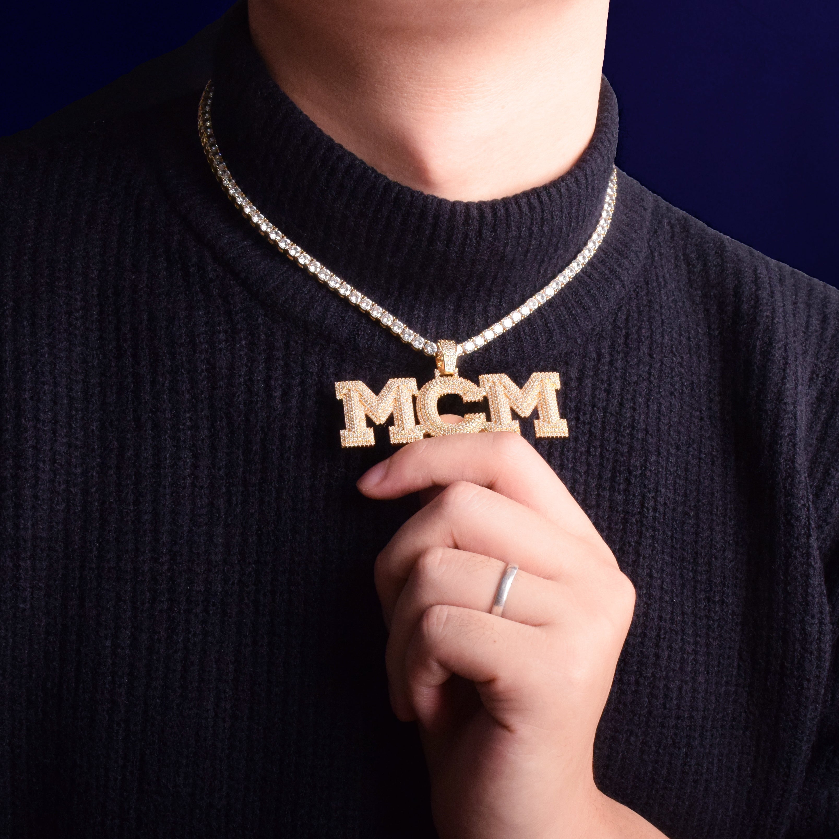 Custom  VVS Letter Pendant - Gold