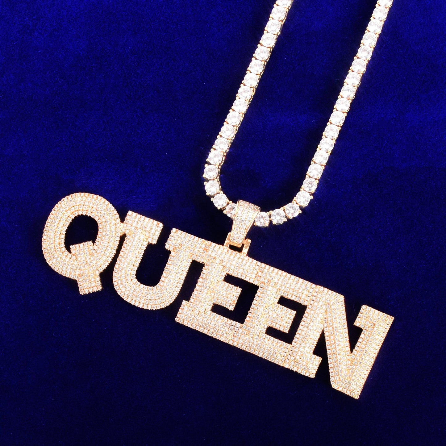 Custom  VVS Letter Pendant - Gold