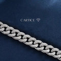 12mm Row Moissanite Cuban Link - Gold Vermeil Cartice-jewelry