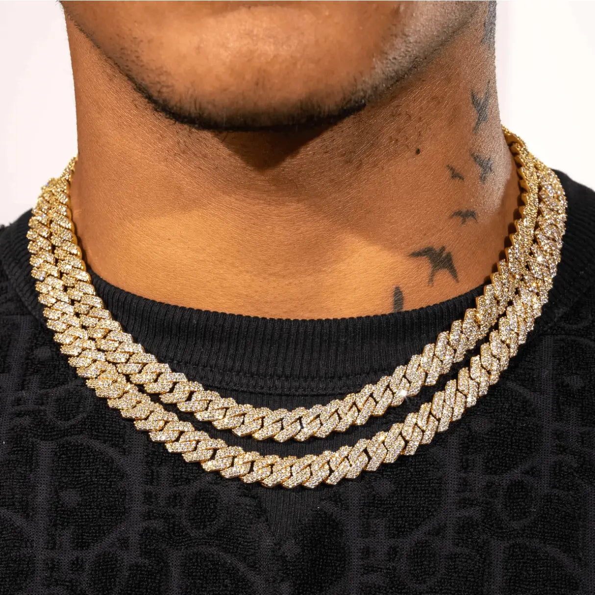 10MM ICED OUT CUBAN LINK CHAIN - Cartice™LuxuryJewelryGoldSilverWatchBraceletNecklaceChainIced-outCubanMoissaniteTarnish-freeStainlessDurablePremiumShinePlatedStatementDiamondAffordable