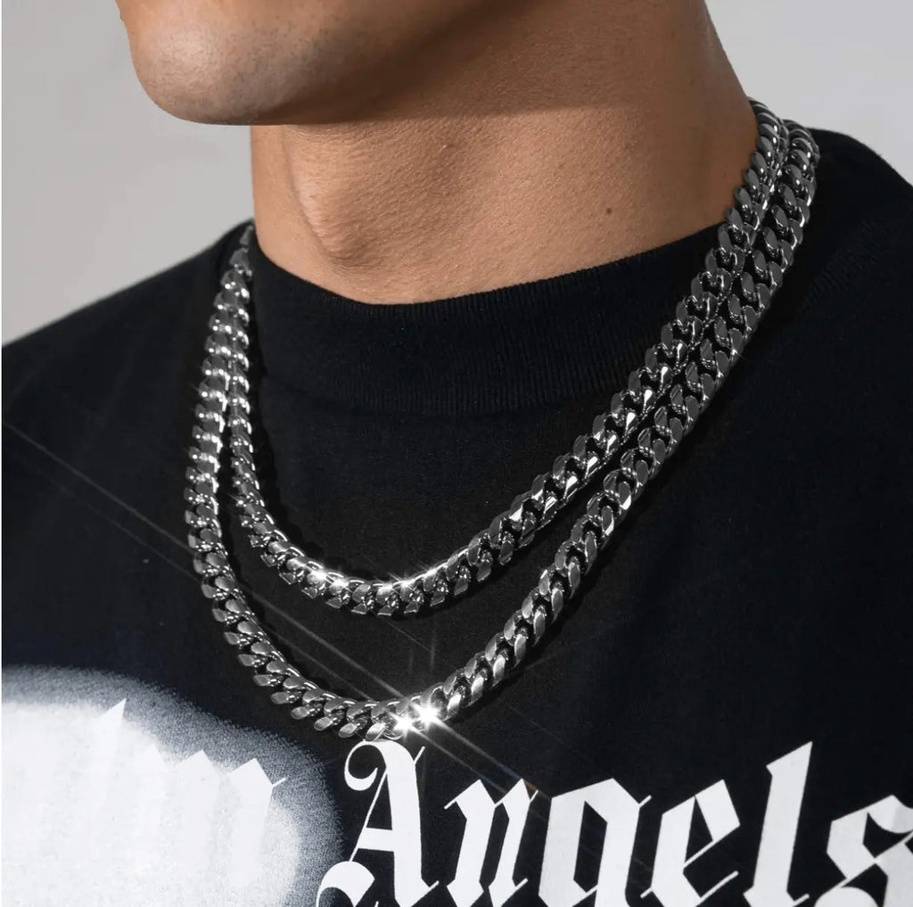 10MM CUBAN CHAIN - WHITE GOLD - Cartice™LuxuryJewelryGoldSilverWatchBraceletNecklaceChainIced-outCubanMoissaniteTarnish-freeStainlessDurablePremiumShinePlatedStatementDiamondAffordable