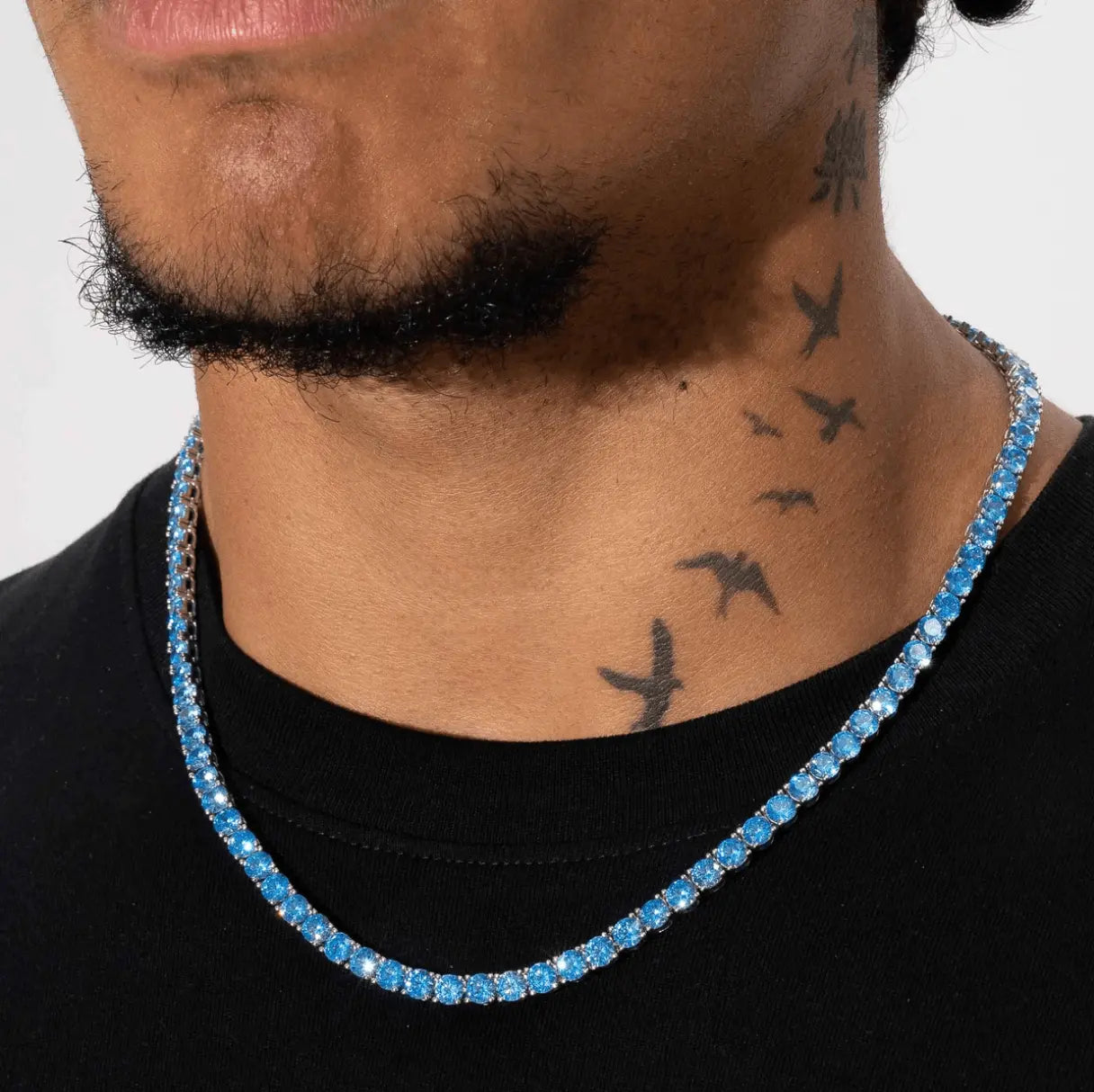 5MM TENNIS CHAIN - BLUE SAPPHIRE - Cartice™LuxuryJewelryGoldSilverWatchBraceletNecklaceChainIced-outCubanMoissaniteTarnish-freeStainlessDurablePremiumShinePlatedStatementDiamondAffordable