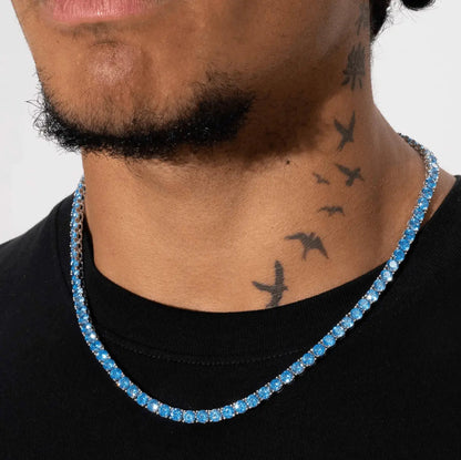5MM TENNIS CHAIN - BLUE SAPPHIRE - Cartice™LuxuryJewelryGoldSilverWatchBraceletNecklaceChainIced-outCubanMoissaniteTarnish-freeStainlessDurablePremiumShinePlatedStatementDiamondAffordable