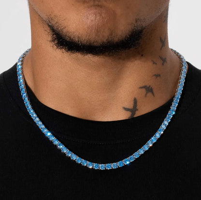 5MM TENNIS CHAIN - BLUE SAPPHIRE - Cartice™LuxuryJewelryGoldSilverWatchBraceletNecklaceChainIced-outCubanMoissaniteTarnish-freeStainlessDurablePremiumShinePlatedStatementDiamondAffordable