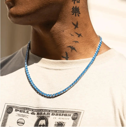 5MM TENNIS CHAIN - BLUE SAPPHIRE - Cartice™LuxuryJewelryGoldSilverWatchBraceletNecklaceChainIced-outCubanMoissaniteTarnish-freeStainlessDurablePremiumShinePlatedStatementDiamondAffordable