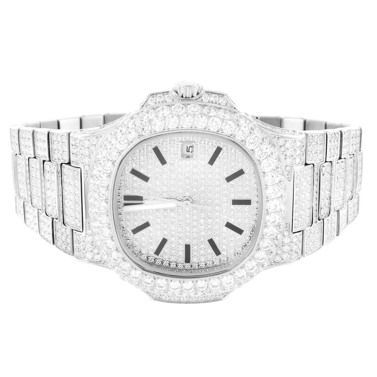 Moissanite 19.0ct Solitaire Bezel Presidential Watch Cartice-jewelry