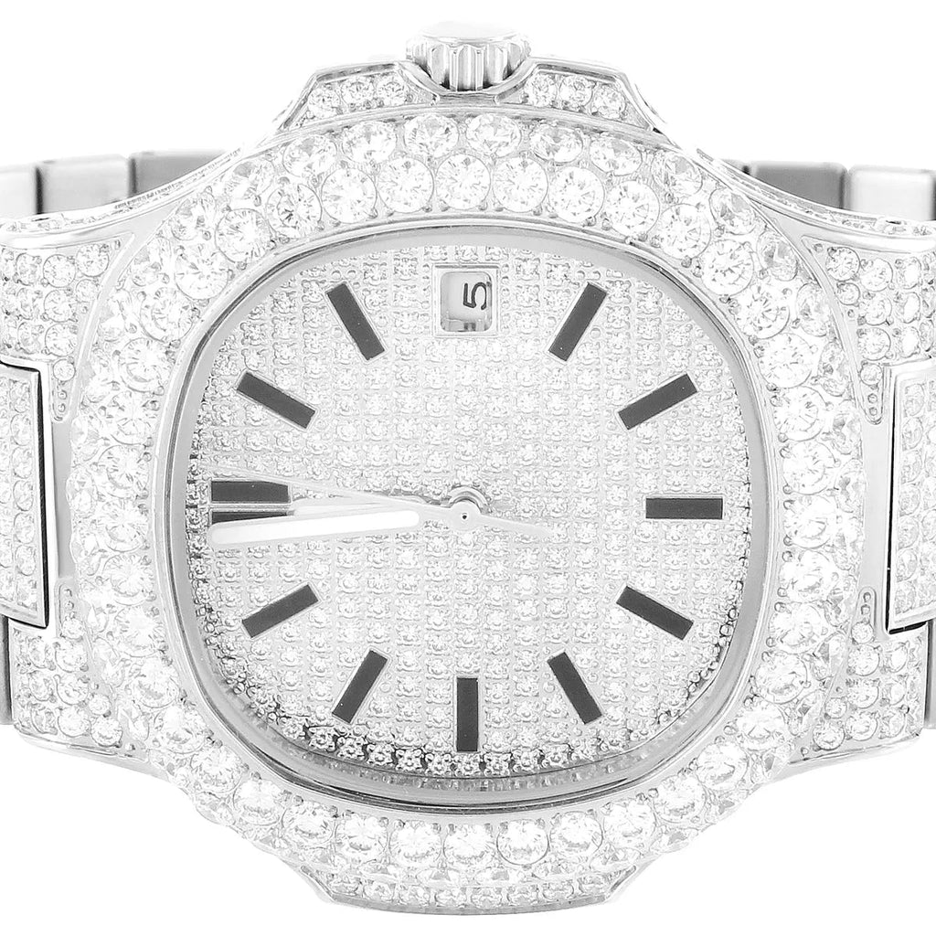 Moissanite 19.0ct Solitaire Bezel Presidential Watch Cartice-jewelry