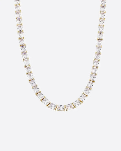 BAGUETTE TENNIS CHAIN - 6MM  GOLD - Cartice™LuxuryJewelryGoldSilverWatchBraceletNecklaceChainIced-outCubanMoissaniteTarnish-freeStainlessDurablePremiumShinePlatedStatementDiamondAffordable