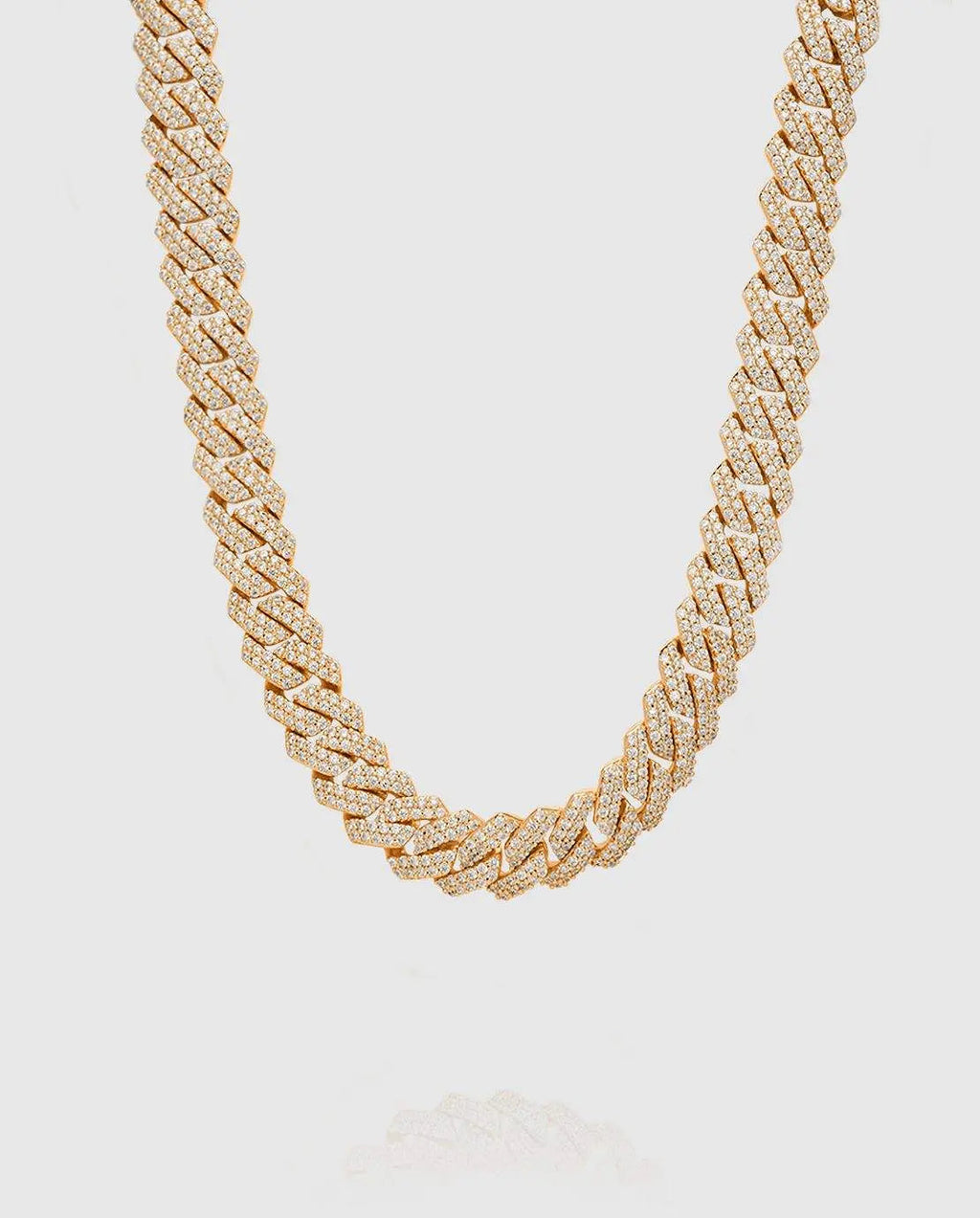 10mm Diamond Prong Link Chain - Gold - Cartice™LuxuryJewelryGoldSilverWatchBraceletNecklaceChainIced-outCubanMoissaniteTarnish-freeStainlessDurablePremiumShinePlatedStatementDiamondAffordable