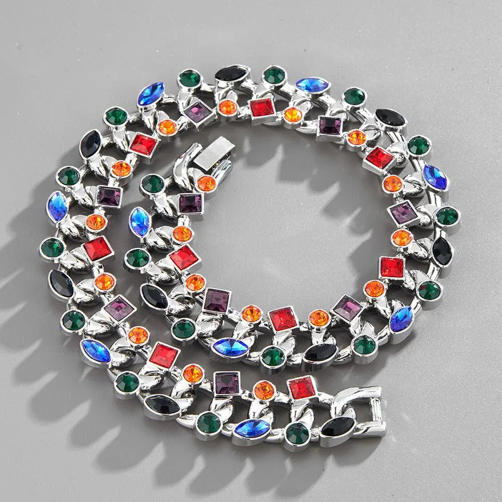 22MM GEMSTONE CUBAN CHAIN - Cartice™LuxuryJewelryGoldSilverWatchBraceletNecklaceChainIced-outCubanMoissaniteTarnish-freeStainlessDurablePremiumShinePlatedStatementDiamondAffordable