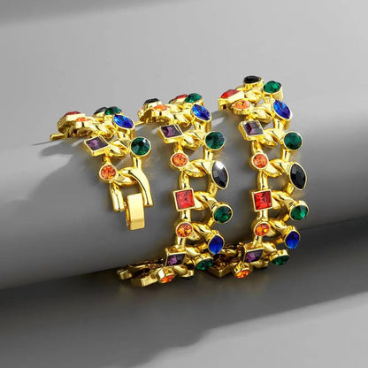 22MM GEMSTONE CUBAN CHAIN - Cartice™LuxuryJewelryGoldSilverWatchBraceletNecklaceChainIced-outCubanMoissaniteTarnish-freeStainlessDurablePremiumShinePlatedStatementDiamondAffordable