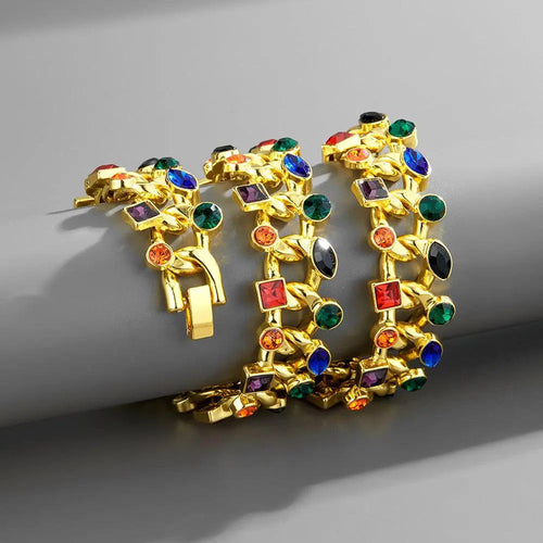 22MM GEMSTONE CUBAN CHAIN - Cartice™LuxuryJewelryGoldSilverWatchBraceletNecklaceChainIced-outCubanMoissaniteTarnish-freeStainlessDurablePremiumShinePlatedStatementDiamondAffordable
