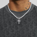 ICED CROSS PENDANT + 4MM TENNIS CHAIN - Cartice™LuxuryJewelryGoldSilverWatchBraceletNecklaceChainIced-outCubanMoissaniteTarnish-freeStainlessDurablePremiumShinePlatedStatementDiamondAffordable