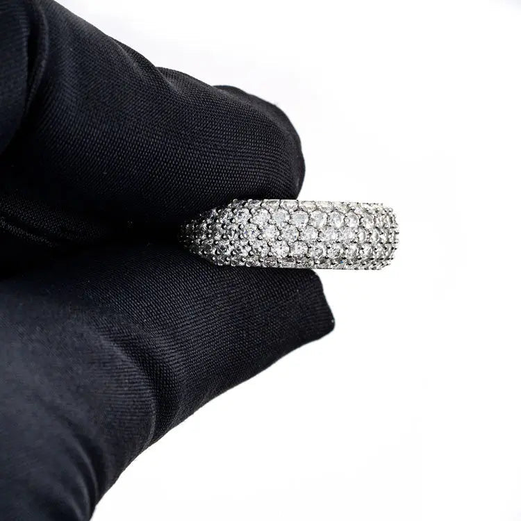 Moissanite 5-Row Band Ring - Vermeil Gold Cartice-jewelry