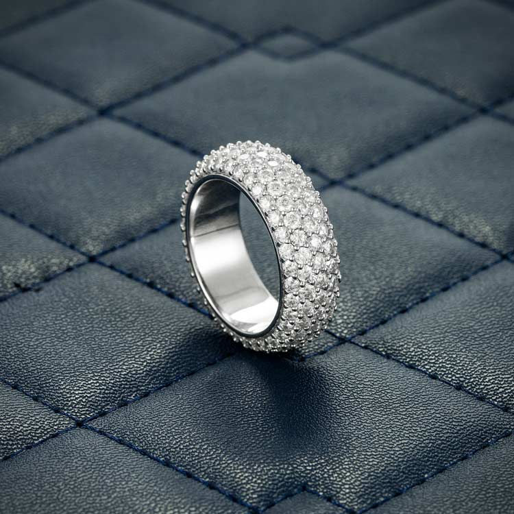 Moissanite 5-Row Band Ring - Vermeil Gold Cartice-jewelry