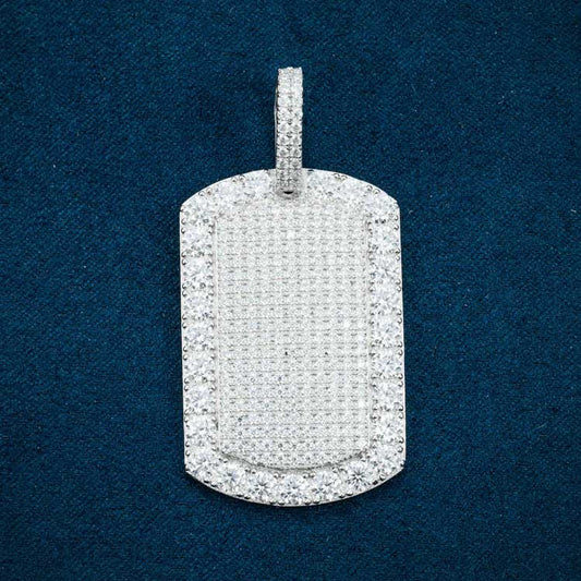 Moissanite Dog Tag Pendant - Vermeil Gold Cartice-jewelry