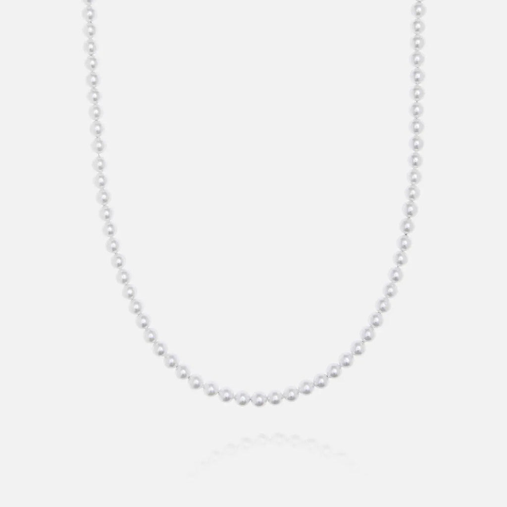 4mm Pearl Necklace - 925 Clasp - Cartice™LuxuryJewelryGoldSilverWatchBraceletNecklaceChainIced-outCubanMoissaniteTarnish-freeStainlessDurablePremiumShinePlatedStatementDiamondAffordable