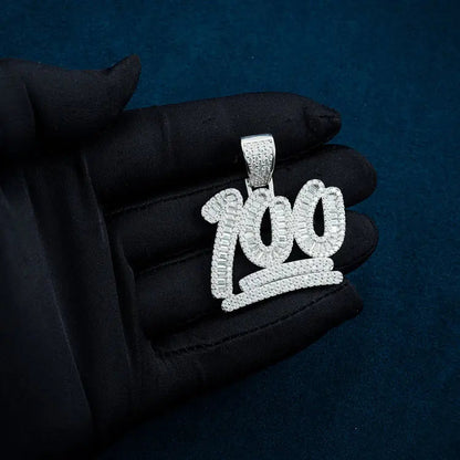 Moissanite 100 Emoji Pendant  - Vermeil Gold Cartice-jewelry